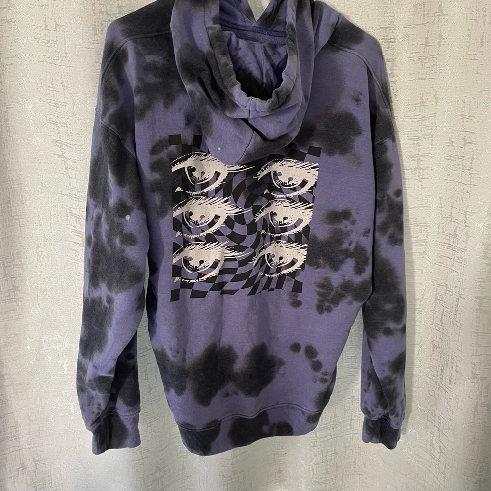 Purple Tie-Dye Hoodie with Eye Design